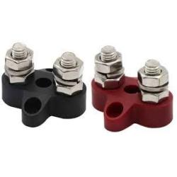 Paire de Busbar 2 pôles M8 (1 rouge/1 noir)