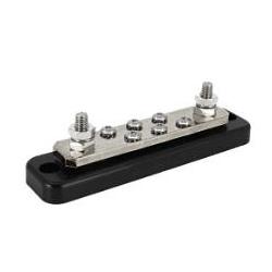Busbar DC 250 A - 70 V - 8 pôles (2x M8 et 6x M5) + couvercle
