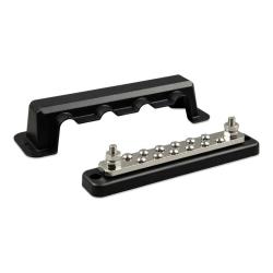 Busbar DC 250 A - 70 V - 14 pôles (2x M8 et 12x M5) + couvercle