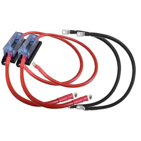 Kabelset 2 x 50 mm2 - 1.5 m - MEGA 400 A-Sicherung - M10-Kabelschuhen.