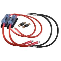 Kabelsatz 2 x 50 mm2 - 1.5 m - MEGA-Sicherung 300 A - 8x M8-Kabelschuhe