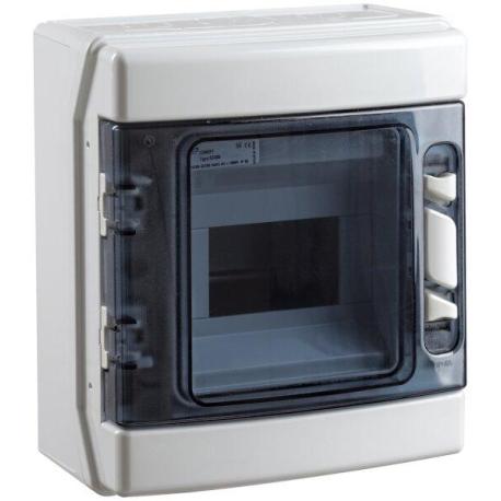 Coffret AP Elcase 231 x 202 x 113 mm, DIN 1 x 6 modules - IP65 - IK08