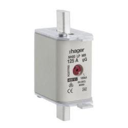 Fusible HPC Hager DIN00 400VAC 125A gG/gL avertisseur central inoxydable 