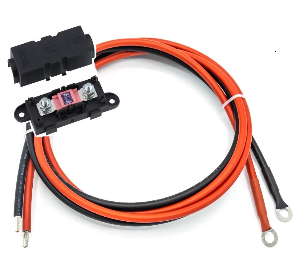 SAE Verlengkabel 2 Meter JatilEr 2 X SAE Connection Cables, 2 M, 16 AWG, Ring Lug, 12 V Plug With Dust Cap, Battery Extension With 10 A Fuse For Motorcycle, Car, Tractor SAE Aansluitkabel 2 Meter
