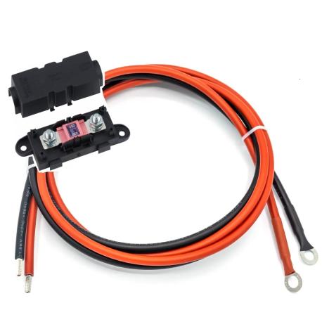 Kabelset 10 mm2 - 1.5 m - MIDI-Sicherung 40 A - 2x M8-Kabelschuhe - 2x abisoliert