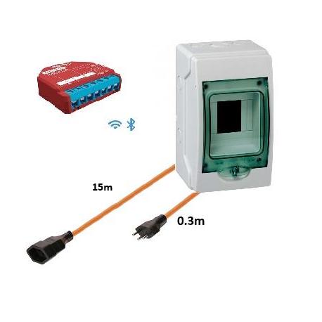 Cable avec interrupteur Wifi et suivi de la consommation - 15 m