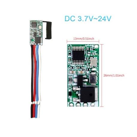 Interrupteur sans fil 2 A sans télécommande 1 récepteur (télécommande 433 MHz)